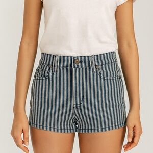 American Eagle Next Level Stretch Striped Denim Shorts Women’s Size 6 Blue White